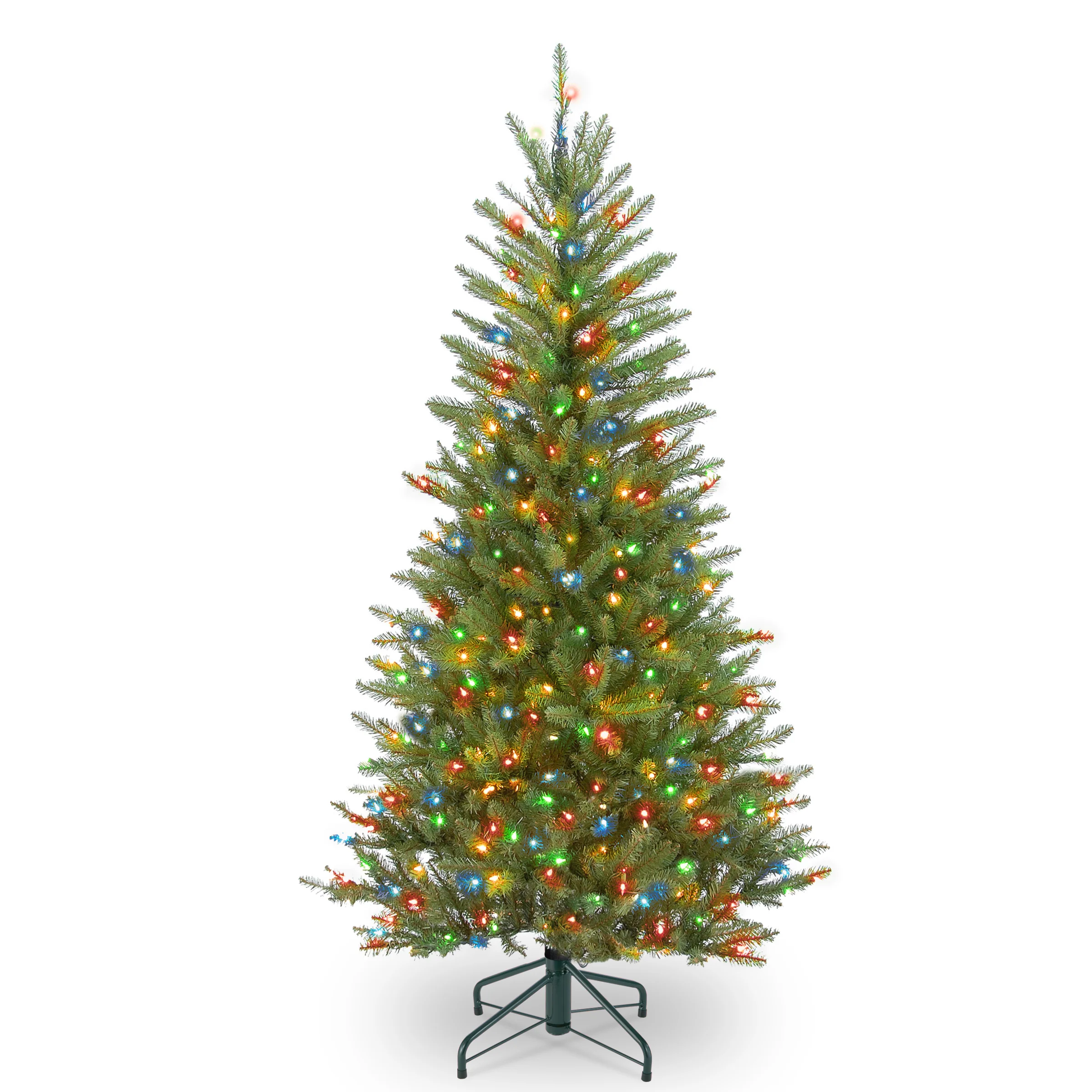 4.5 ft. Pre-Lit Dunhill Fir Slim Tree with Multicolor Lights