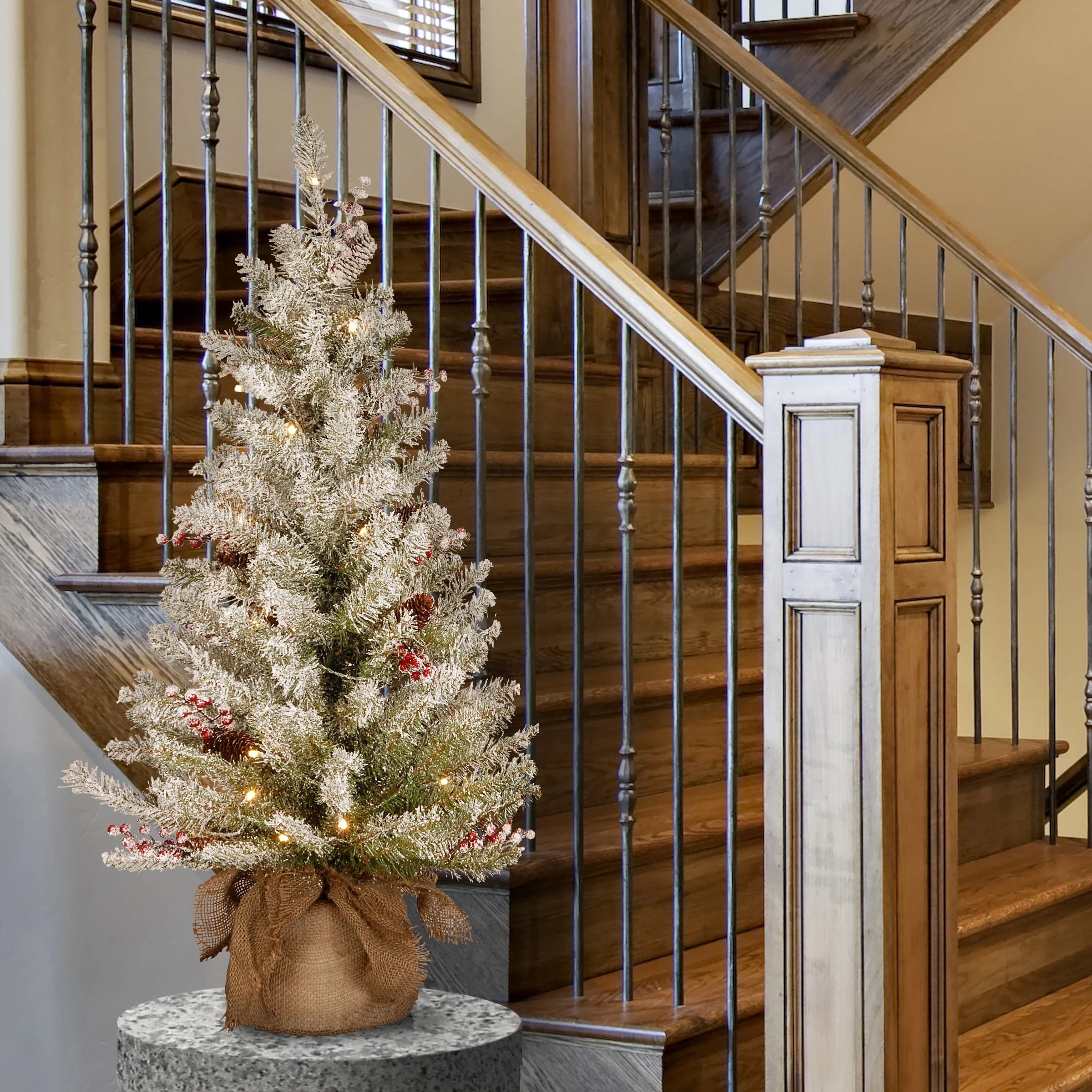 3 ft. Pre-Lit Dunhill Fir Tree with Warm White LED Lights - Image 14