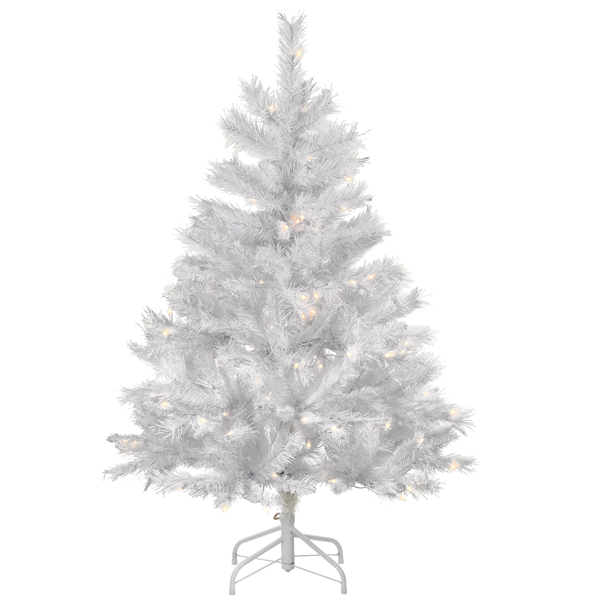 4.5 ft. Pre-Lit Winchester White Pine Tree with Clear Lights, Plug-In