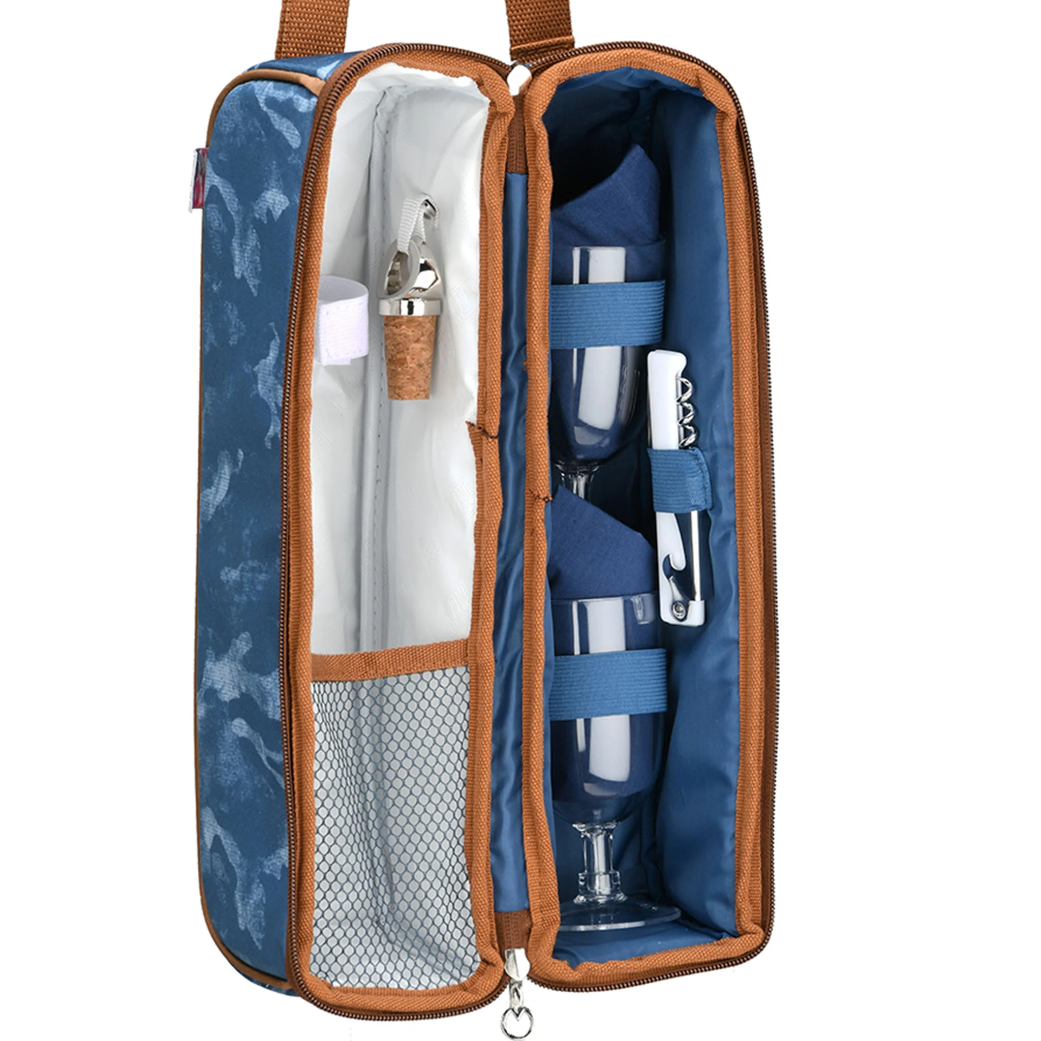 7x3x14 in. 1 Bottle Wine Tote Cooler Bag - Image 2